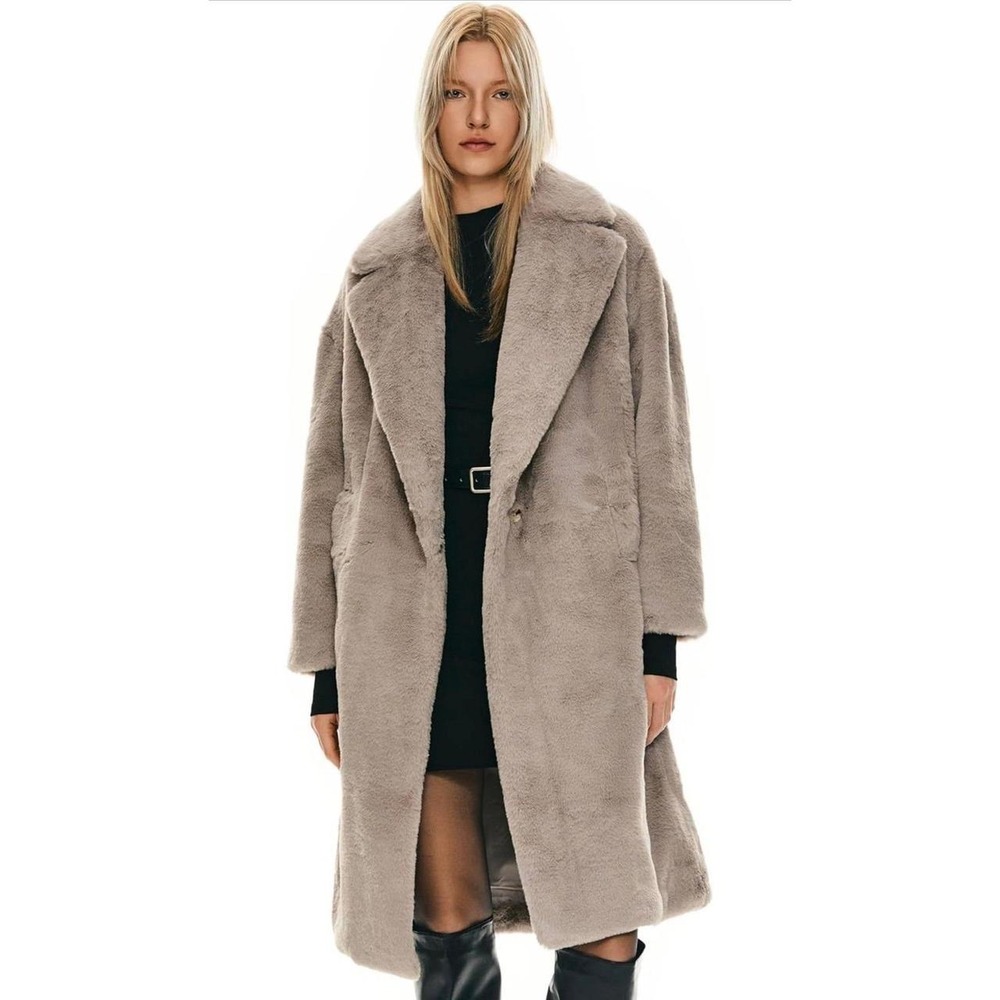Orolay Women's Fuzzy Fleece Winter Jacket Faux Fur Lapel Coat XL